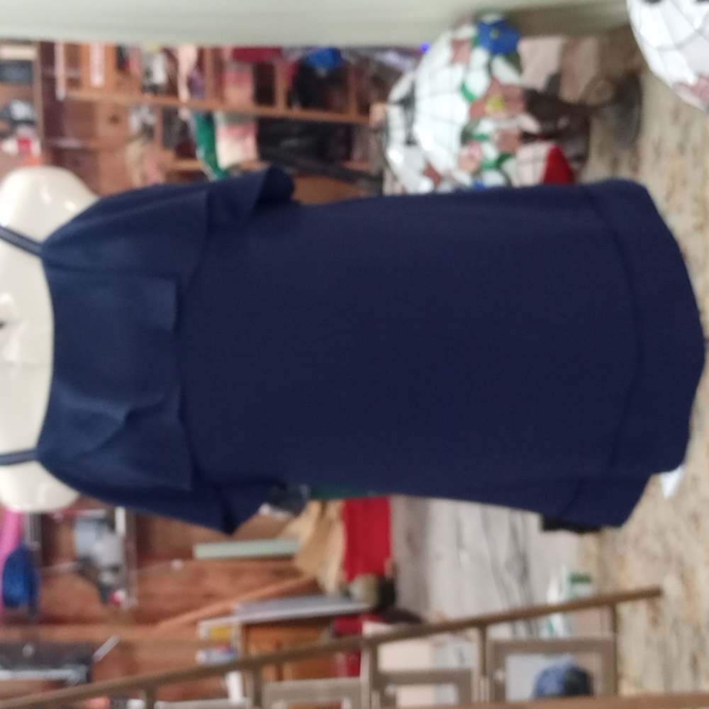 Maggy London Gorgeous Cold Shoulder Navy Dress, Nicely Lined, Made v. Well, Sz 6